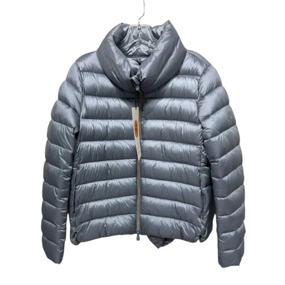 NWT NEW Save The Duck Elsie Blue Fog Faux Down Quilted Puffer Jacket L - Picture 6 of 8